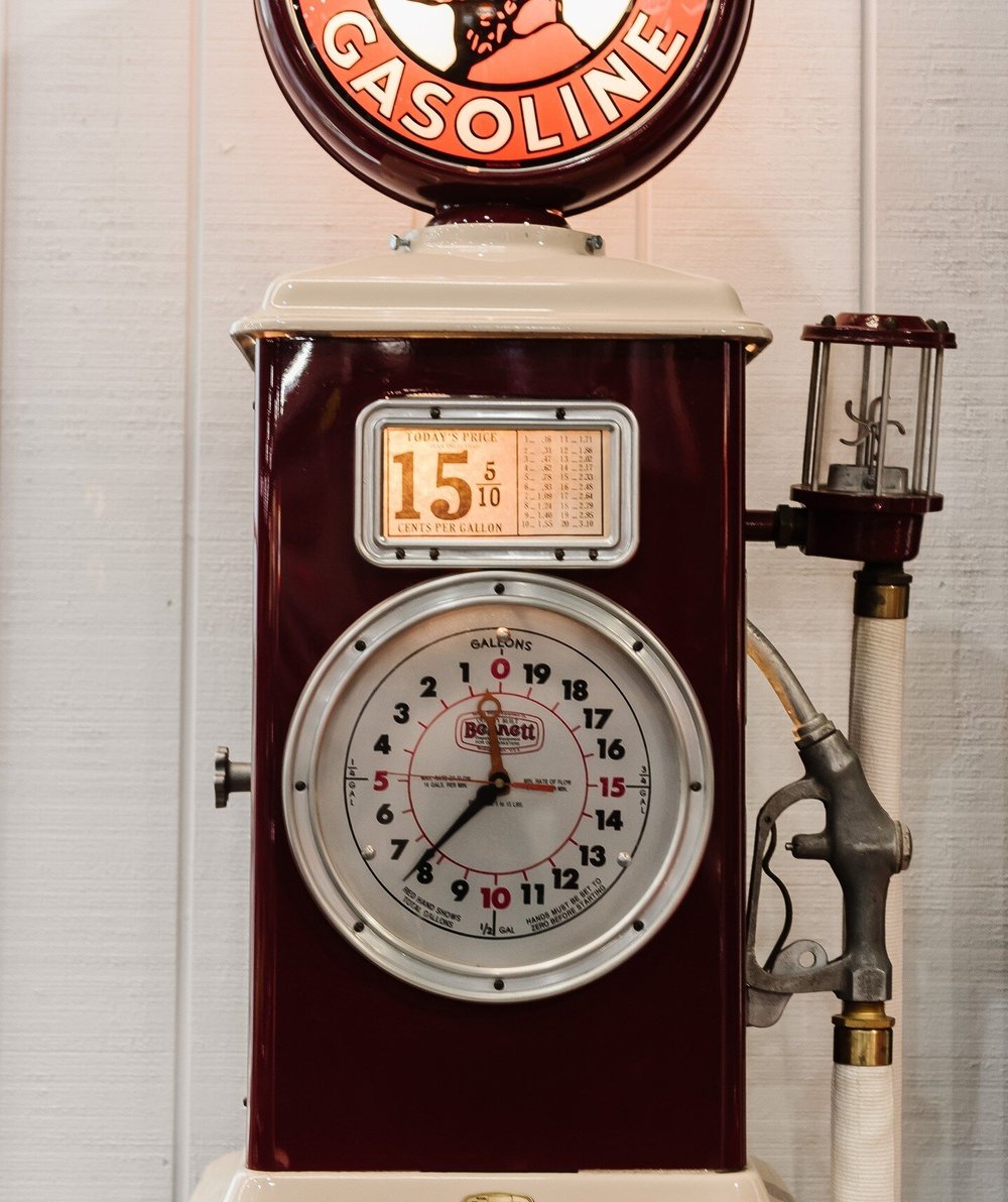 Antique memorabilia on the walls of the Car Barn